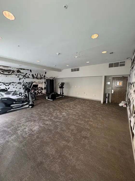 The room cleared and covered before the ceiling was opened