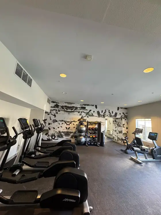 The gym back in use under the new ceiling