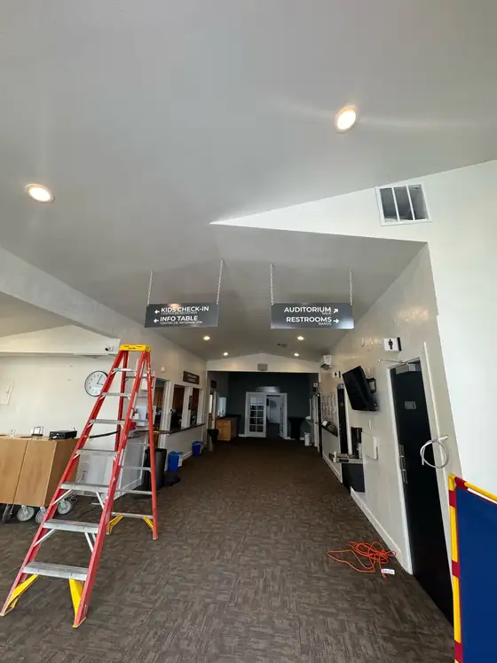Completed open space with new paint and lighting